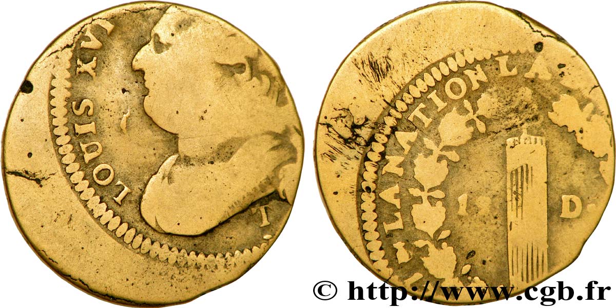 LOUIS XVI 12 deniers dit  au faisceau , type FRANÇOIS 1792 Saumur MB
