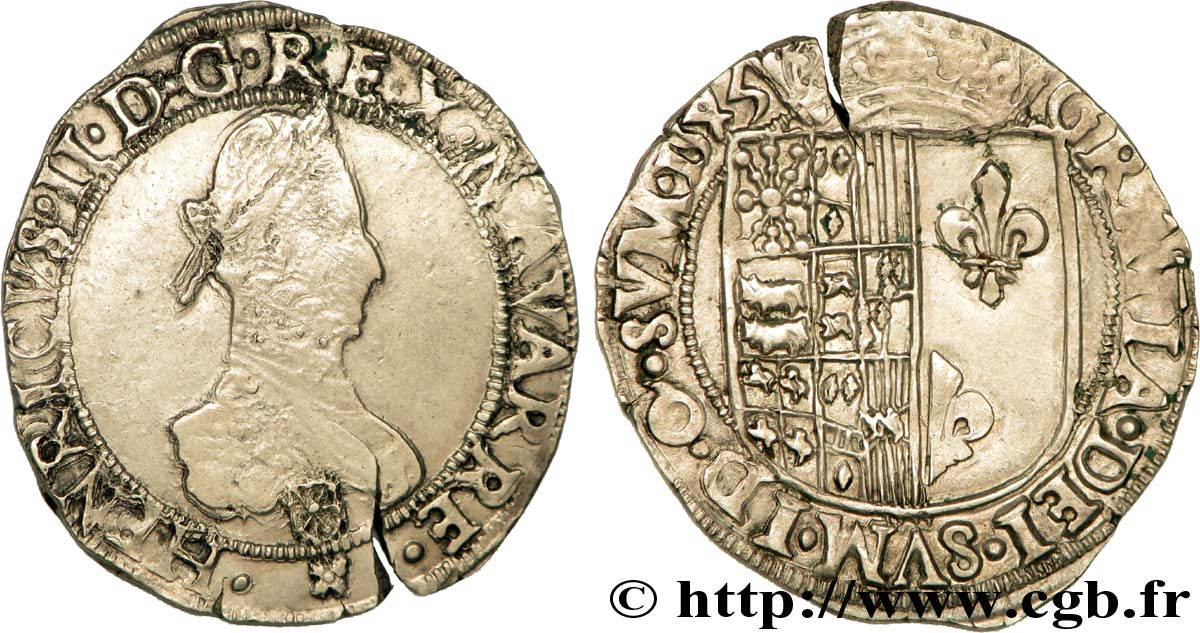 KINGDOM OF NAVARRE - HENRY III Franc XF/AU