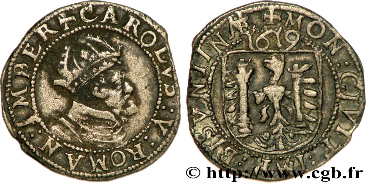 TOWN OF BESANCON - COINAGE STRUCK AT THE NAME OF CHARLES V Carolus AU