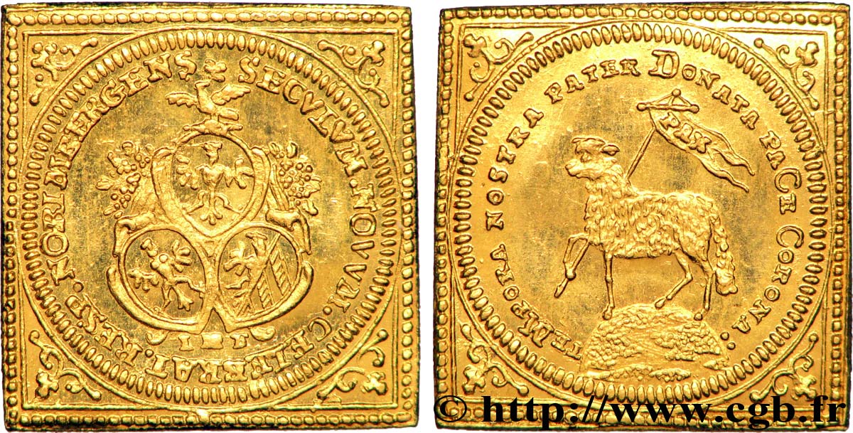 GERMANY - NUREMBERG Ducat, flan carré 1700 Nuremberg MS