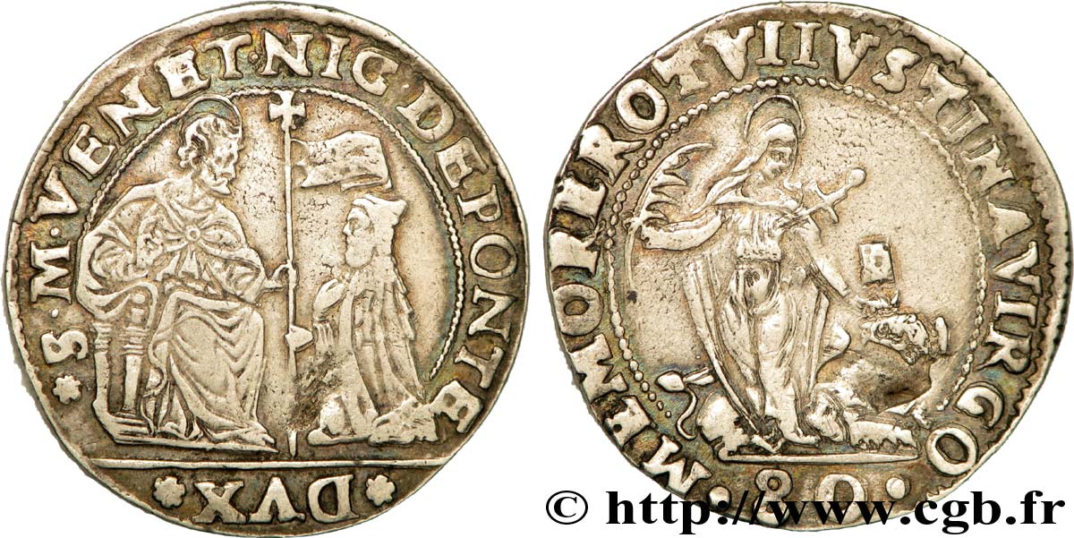 ITALY - VENICE - NICOLO DA PONTE (87th doge) Demi-écu (mezzo scudo da 4 lire) n.d.  XF