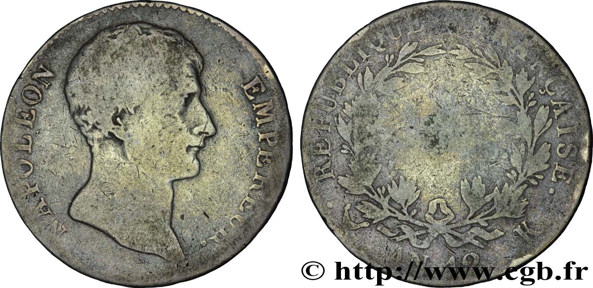 5 francs Napoléon Empereur, type intermédiaire 1804 Bordeaux F.302/6 SGE 