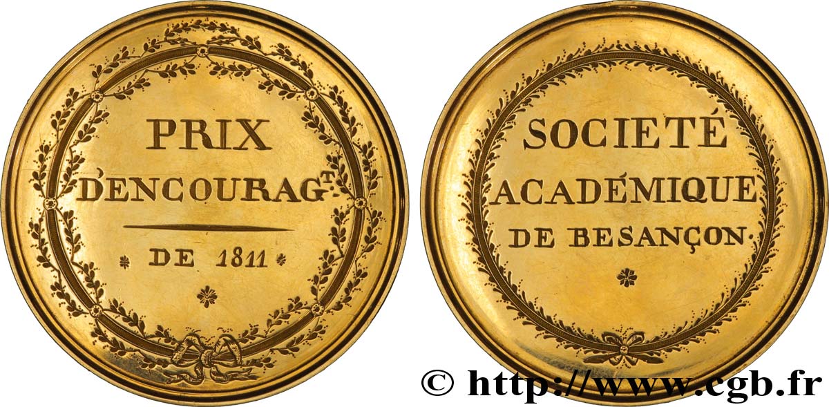 GESCHICHTE FRANKREICHS Médaille VER 52, Prix d’encouragement de la Société académique de Besançon VZ