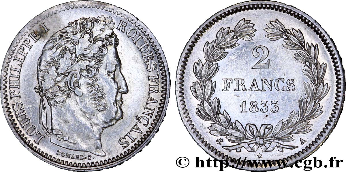 2 francs Louis-Philippe 1833 Paris F.260/17 SUP 