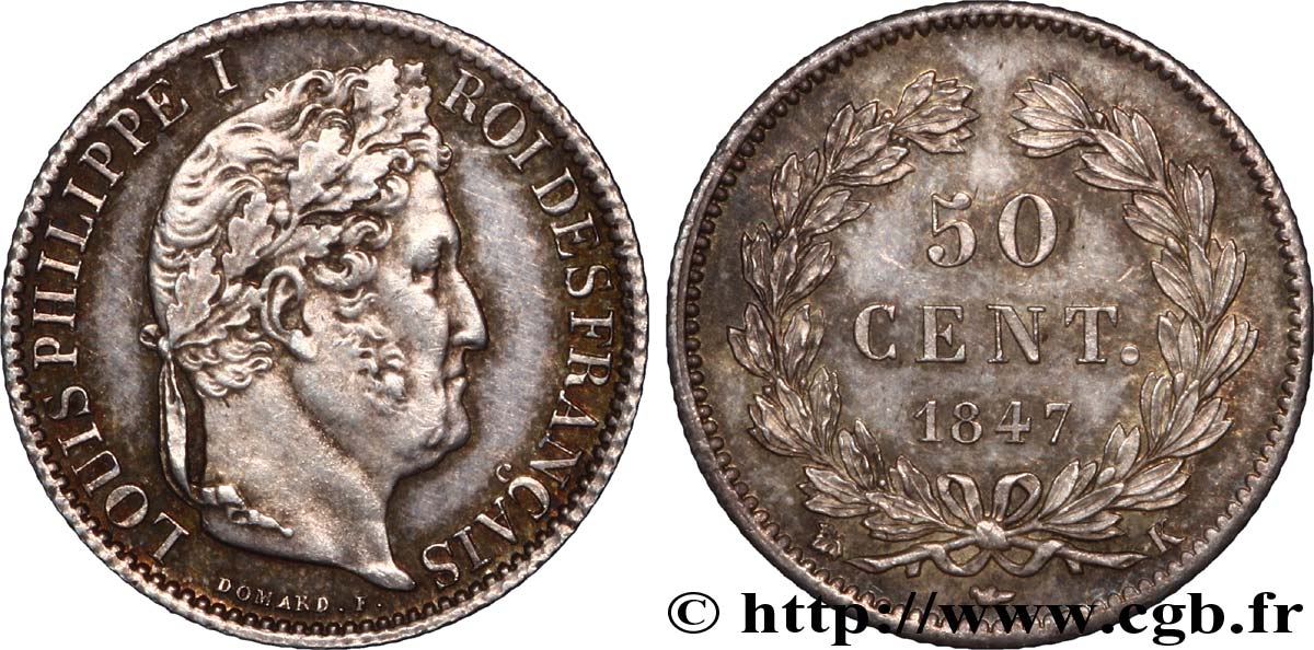 50 centimes Louis-Philippe 1847 Bordeaux F.183/15 SUP 
