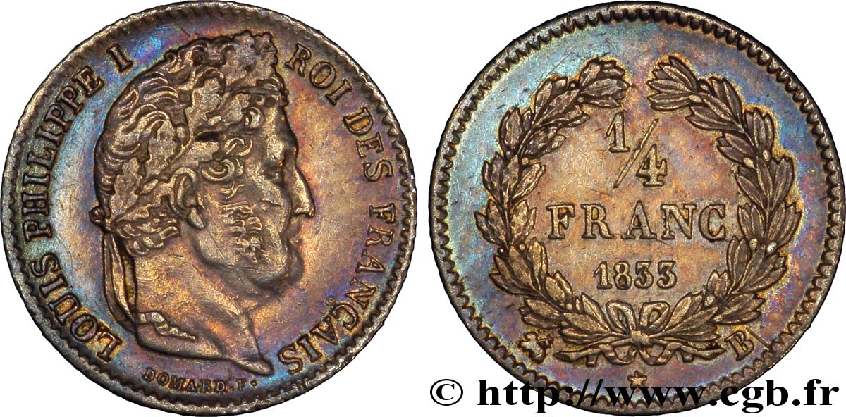 1/4 franc Louis-Philippe 1833 Rouen F.166/31 SUP 