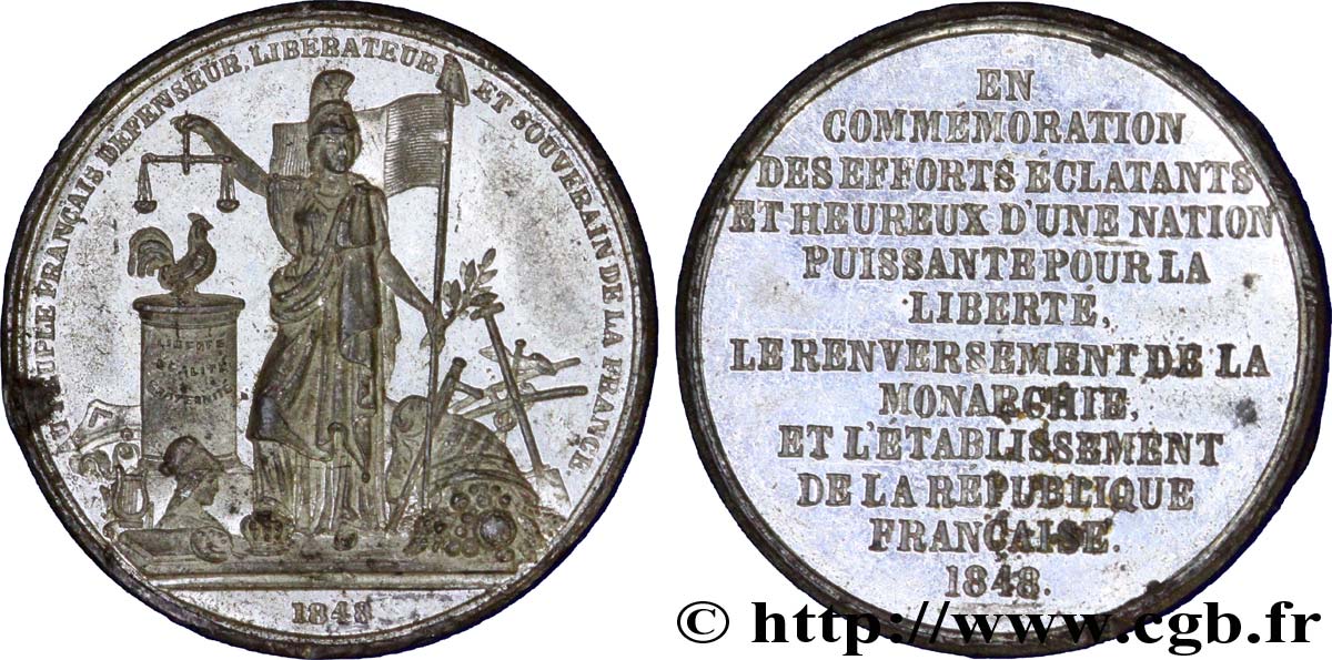 SEGUNDA REPUBLICA FRANCESA Médaille SN 27, Hommage au Peuple français EBC