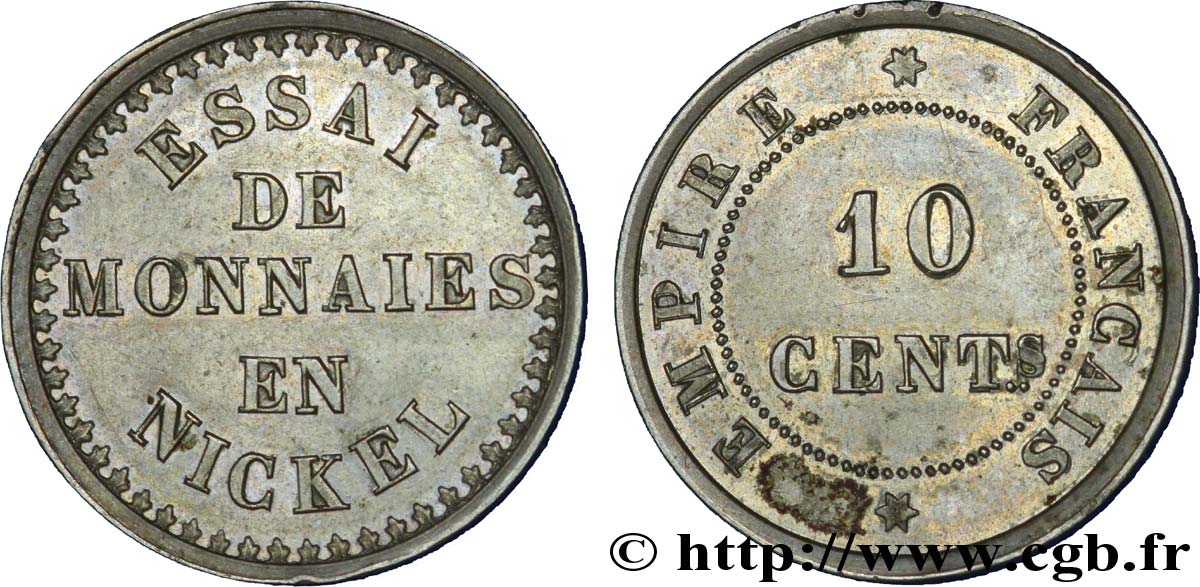 Essai de 10 centimes 1860  VG.3562  EBC 