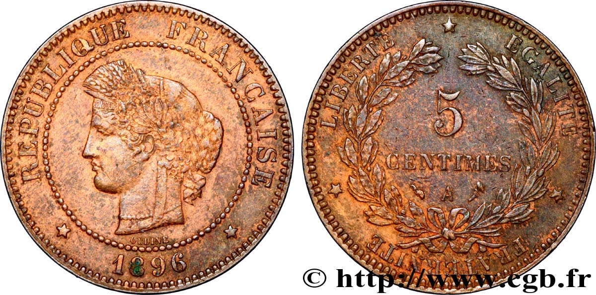 5 centimes Cérès 1896 Paris F.118/38 TTB 