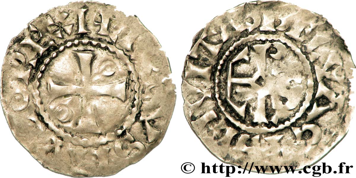 HUGO CAPETO Denier c. 987-996 Beauvais BC+