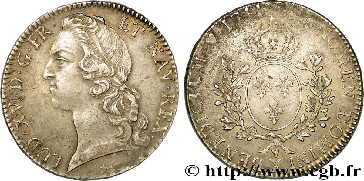LOUIS XV DIT LE BIEN AIMÉ Écu dit &nbsp;au bandeau&nbsp; 1741 Amiens TTB+/TTB