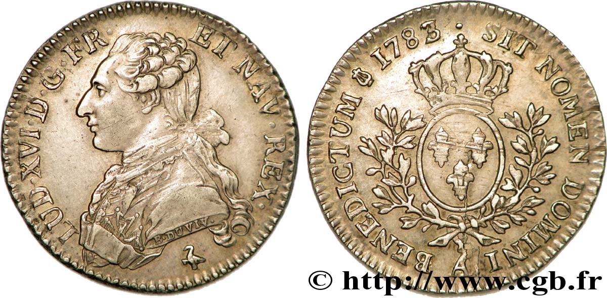 LOUIS XVI Cinquième d&nbsp;écu dit &nbsp;aux branches d&nbsp;olivier&nbsp; 1783 Paris TTB+