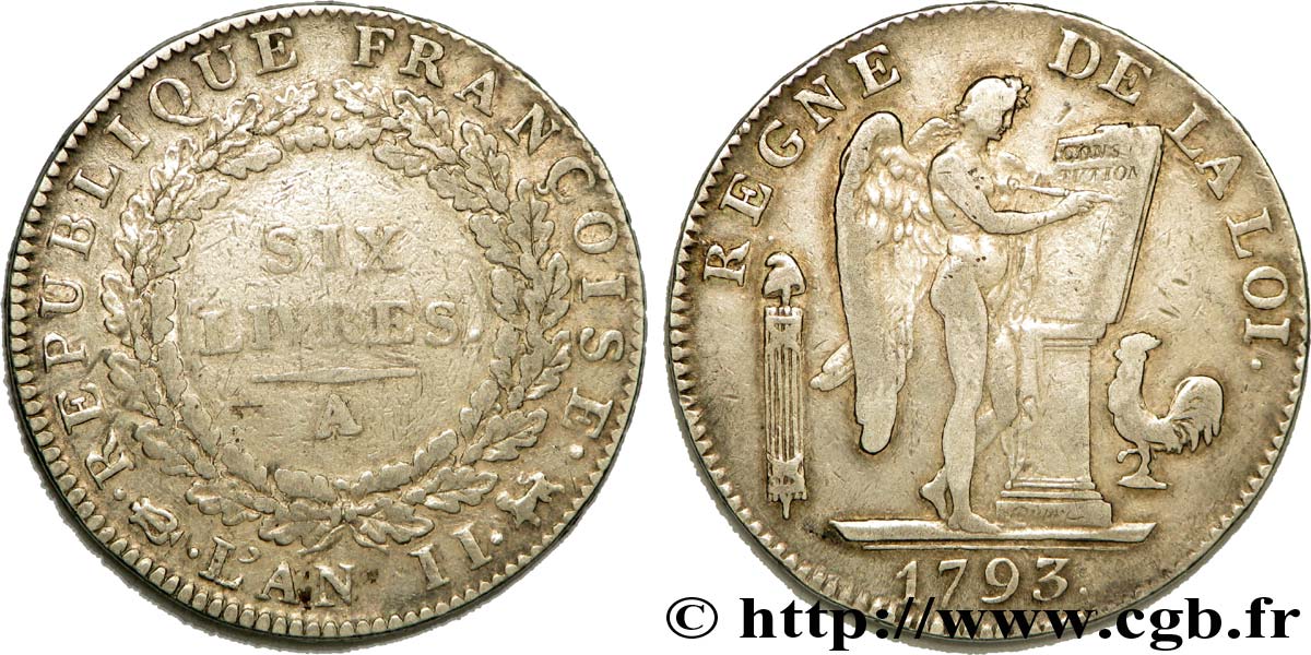 LA CONVENTION Six livres dit  au génie  1793 Paris TB+