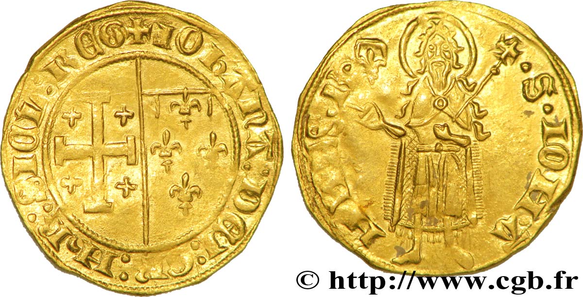 PROVENCE - COUNTY OF PROVENCE - JEANNE OF NAPOLY Florin d or à la chambre XF/AU