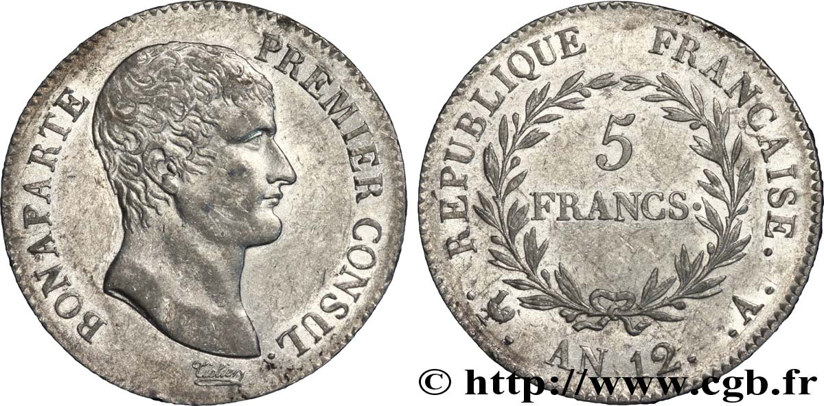 5 francs Bonaparte Premier Consul 1804 Paris F.301/9 XF 