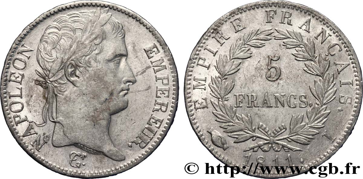 5 francs Napoléon Empereur, Empire français 1811 Limoges F.307/32 TTB 