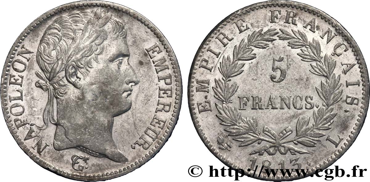 5 francs Napoléon Empereur, Empire français 1813 Bayonne F.307/67 SS 