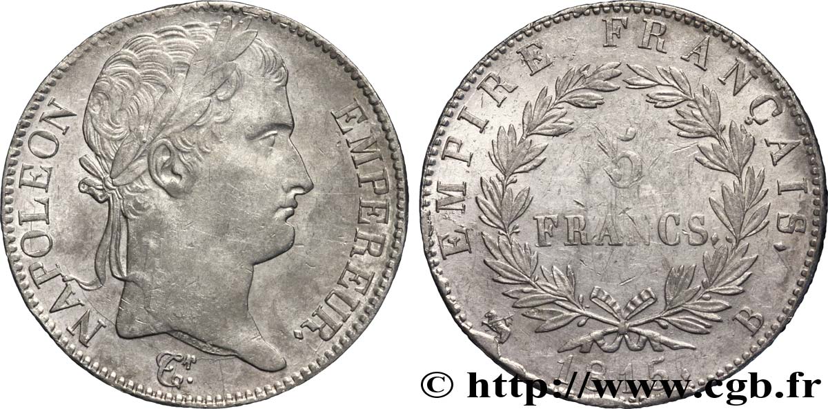 5 francs Napoléon Empereur, Cent-Jours 1815 Rouen F.307A/2 TTB 