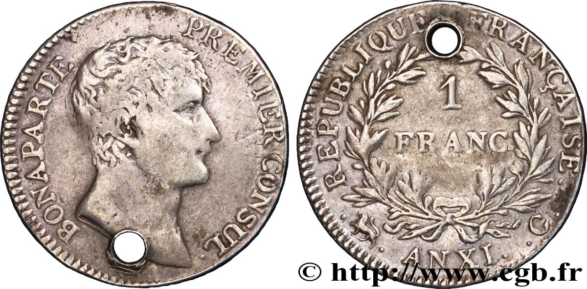 1 franc Bonaparte Premier Consul 1803 Genève F.200/3 fSS 