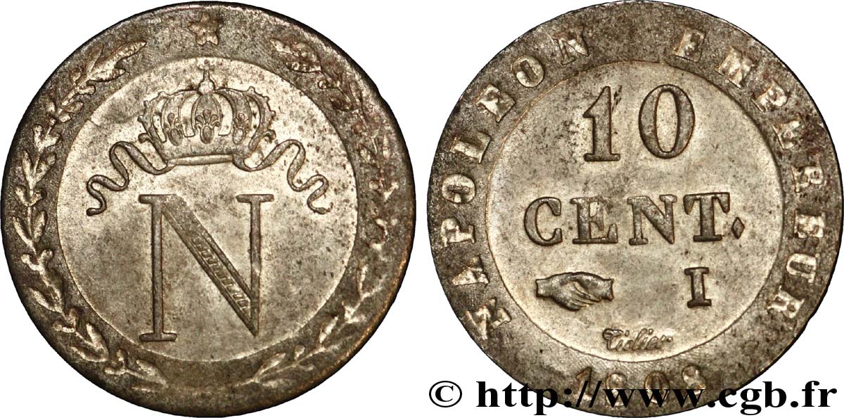 10 cent. à l N couronnée 1808 Limoges F.130/6 SPL 