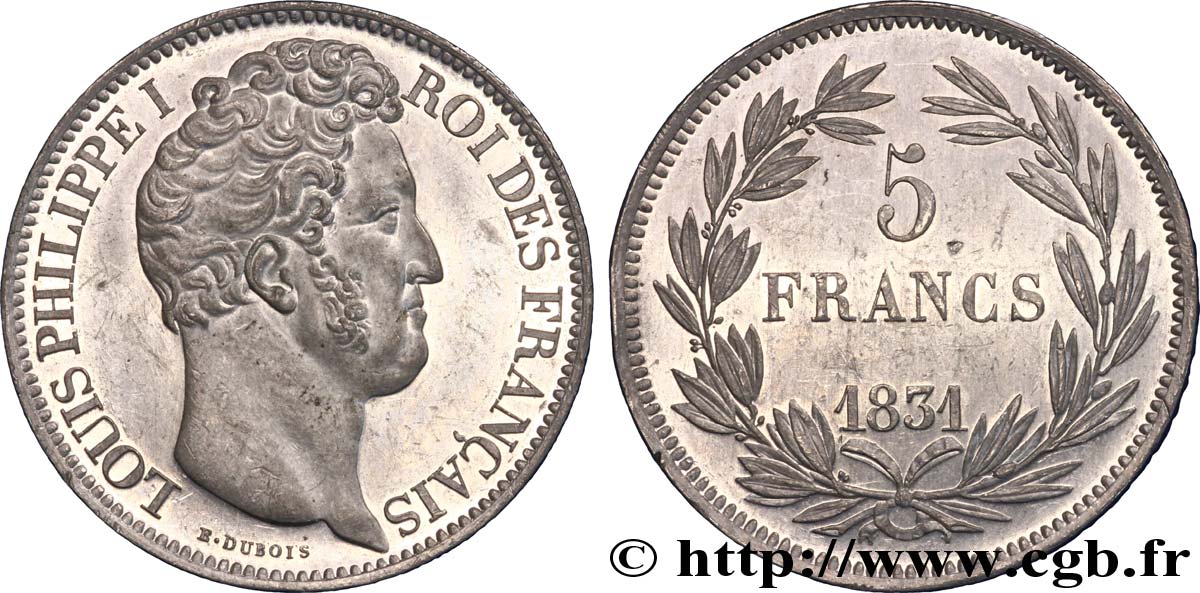Essai de 5 francs en étain par Dubois 1831 Paris VG.2767  MS 
