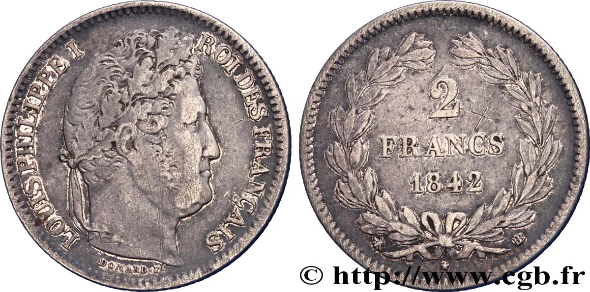 2 francs Louis-Philippe 1842 Strasbourg F.260/89 TB 