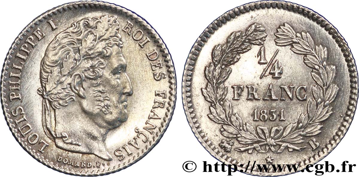 1/4 franc Louis-Philippe 1831 Rouen F.166/2 AU 