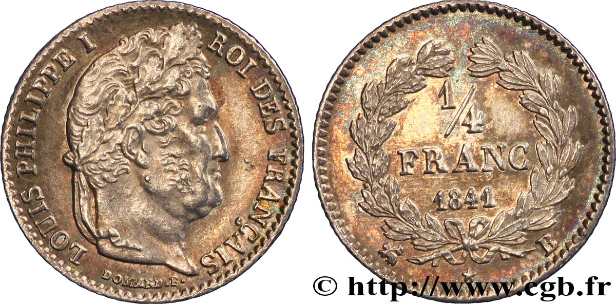 1/4 franc Louis-Philippe 1841 Rouen F.166/86 TTB 