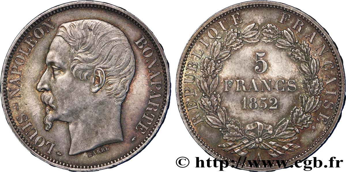 5 francs Louis-Napoléon 1852 Paris F.329/1 VZ 