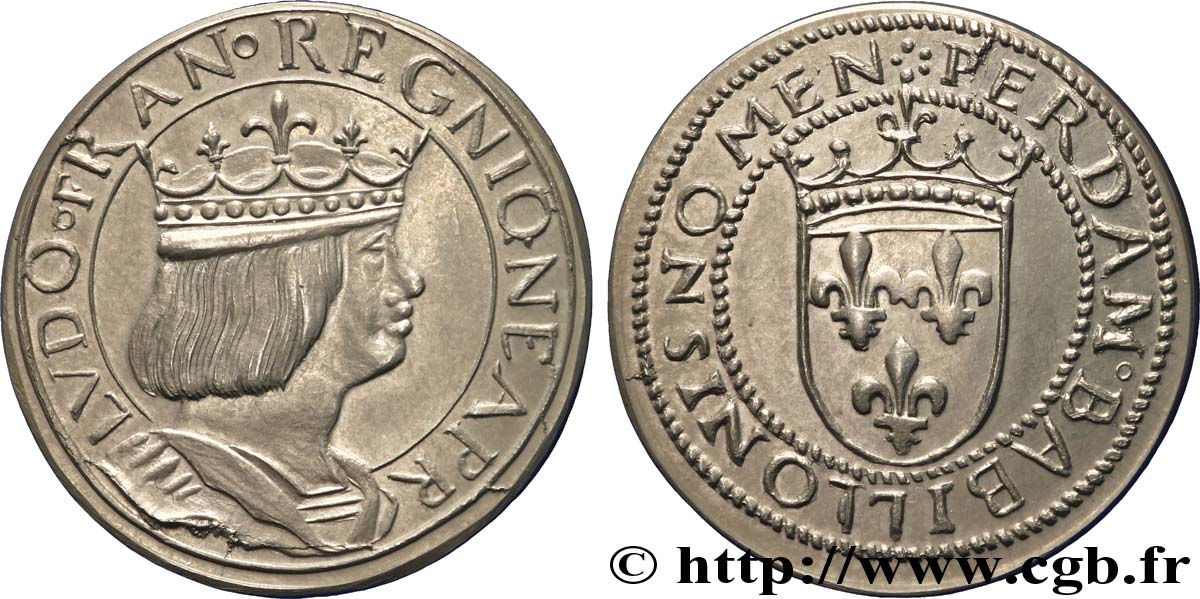 Essai de métal et de module au type du ducat d’or de Naples de Louis XII n.d. Paris VG.3962 var. SUP 