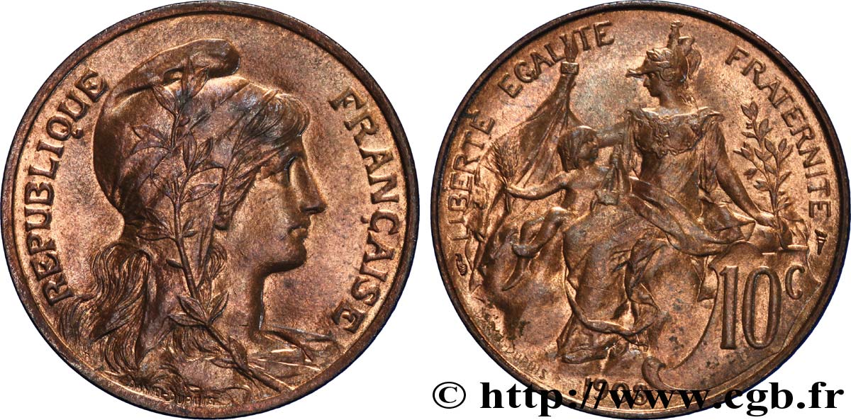10 centimes Daniel-Dupuis 1908  F.136/17 AU 
