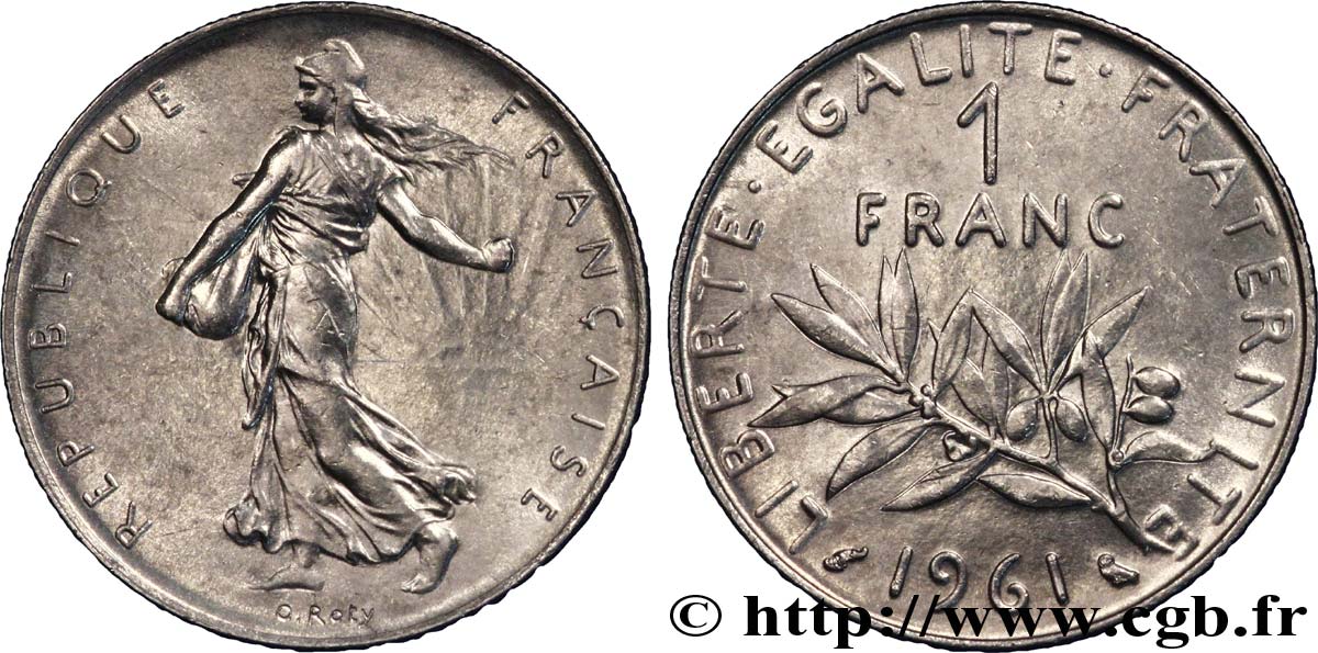 1 franc Semeuse, nickel 1961 Paris F.226/6 EBC 