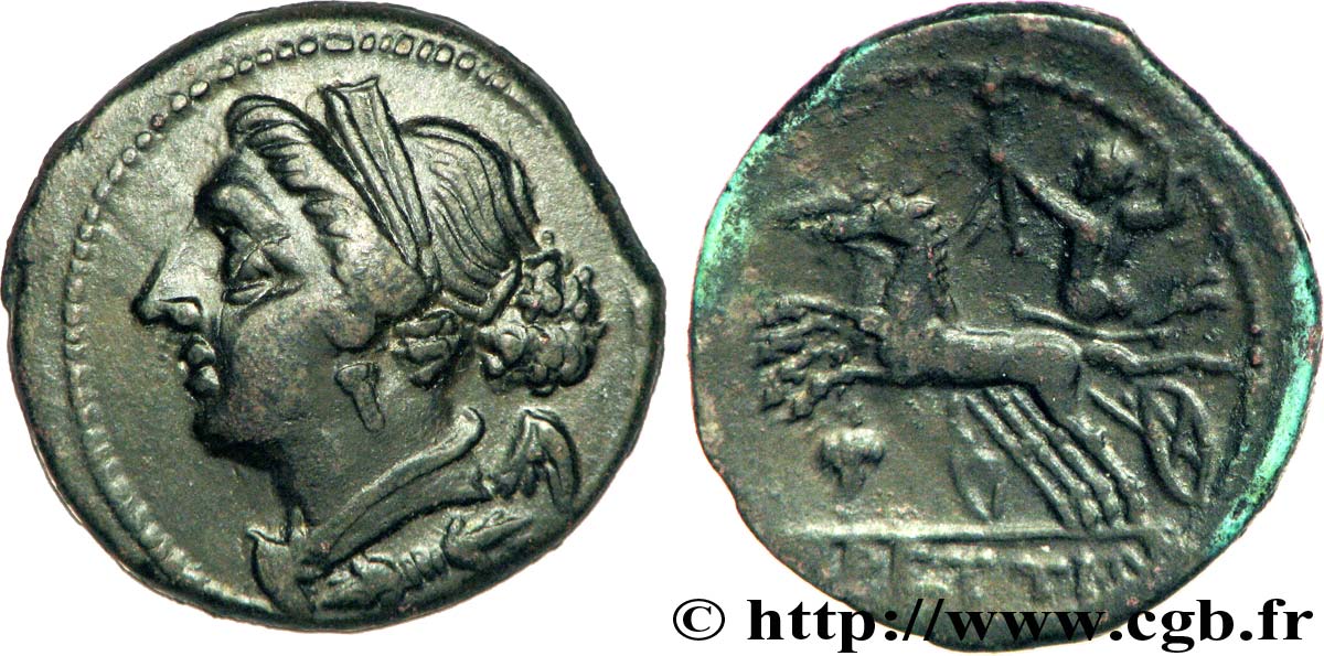 BRUTIUM - BRETTI Hemidrachme ou demi-unité, (PB, Æ 18) EBC/MBC+