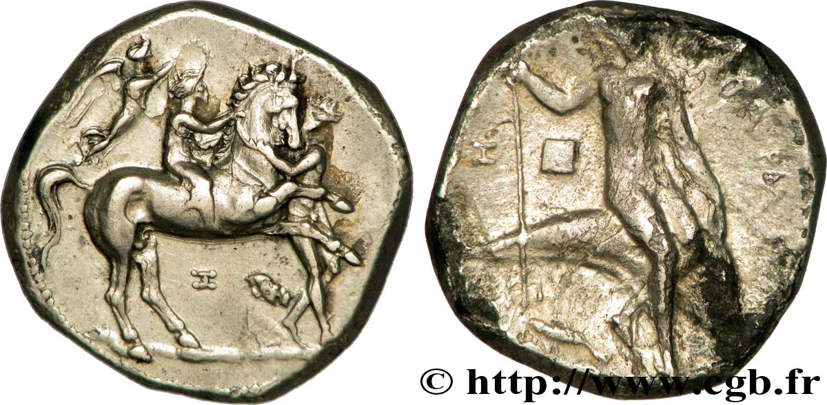 CALABRIA - TARENTUM Nomos, statère ou didrachme AU/XF