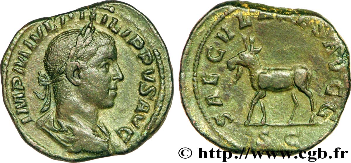 PHILIPPUS II Sesterce, (GB, Æ 29) AU