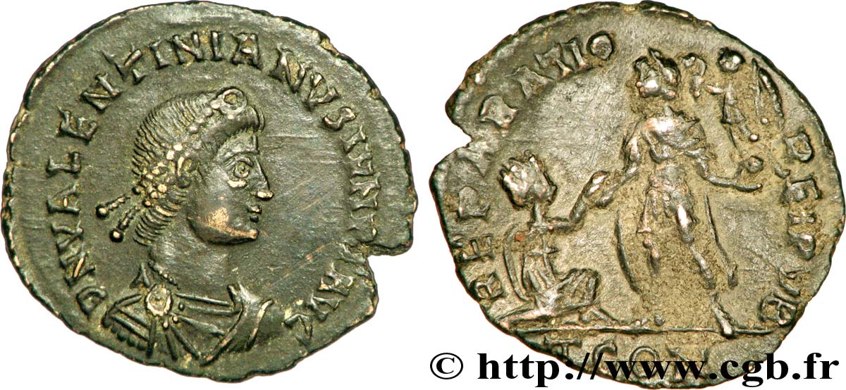 VALENTINIANUS II Maiorina pecunia, (MB, Æ 2) VZ/fVZ