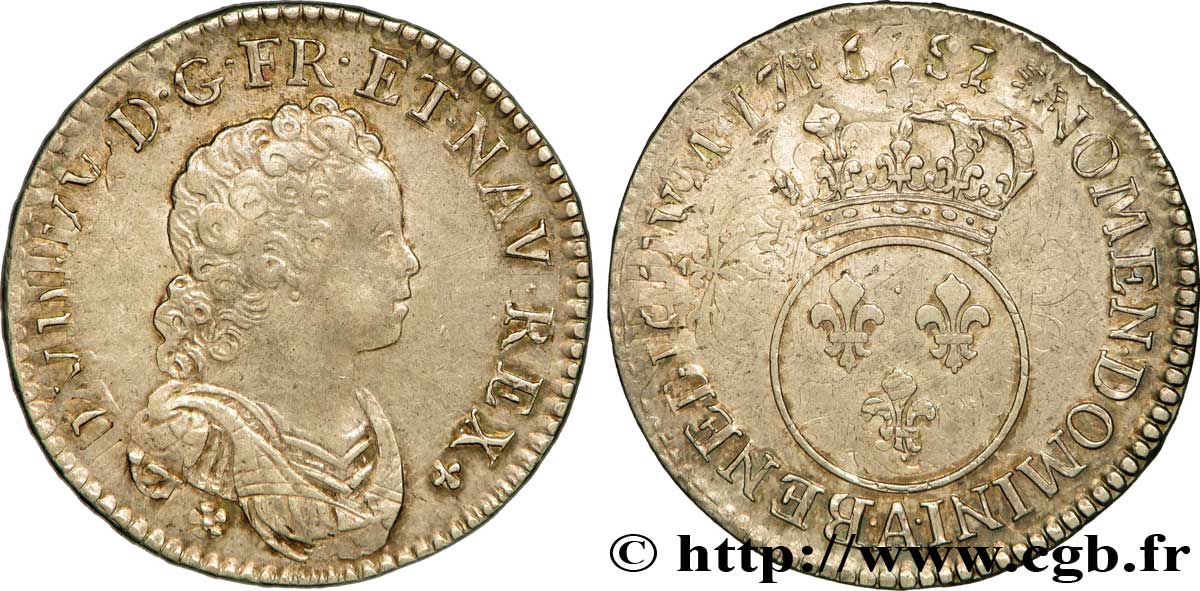 LOUIS XV DIT LE BIEN AIMÉ Demi-écu dit &nbsp;vertugadin&nbsp; 1716 Paris TTB+