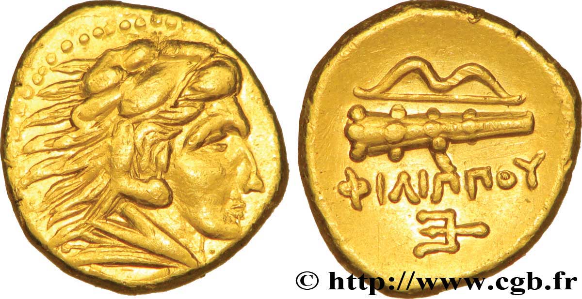 MACEDONIA - REGNO DI MACEDONIA - FILIPPO II quart de statère d’or AU