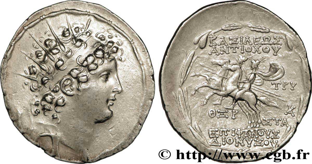 SYRIE - ROYAUME SÉLEUCIDE - ANTIOCHUS VI DIONYSOS Tétradrachme SUP/TTB+