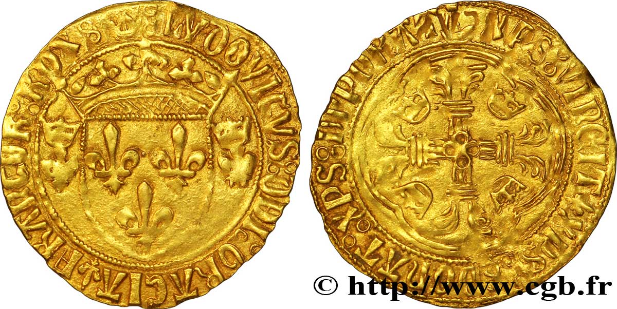 LOUIS XI THE  PRUDENT  Écu d or à la couronne ou écu neuf 31/12/1461 Bordeaux SS