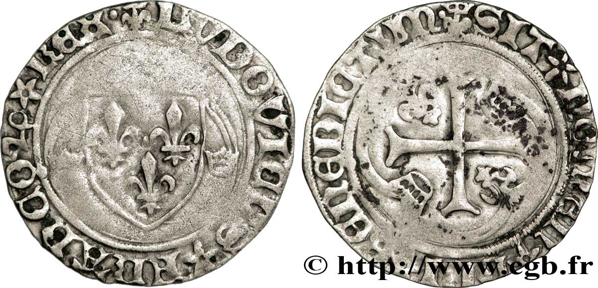 LOUIS XII LE PÈRE DU PEUPLE Douzain ou grand blanc à la couronne 1498 Rouen TB+