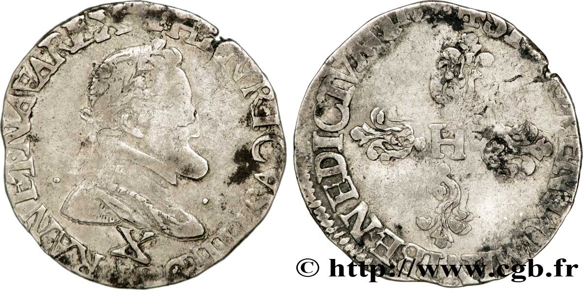 HENRI IV LE GRAND Demi-franc, type d Amiens 159[9?] Amiens TB