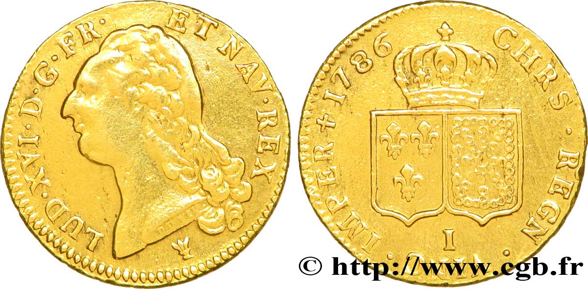 LOUIS XVI Double louis d’or dit  aux écus accolés  1786 Limoges TTB