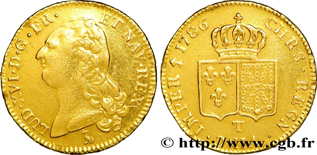 LOUIS XVI Double louis d’or dit  aux écus accolés  1786 Nantes TB+/TTB