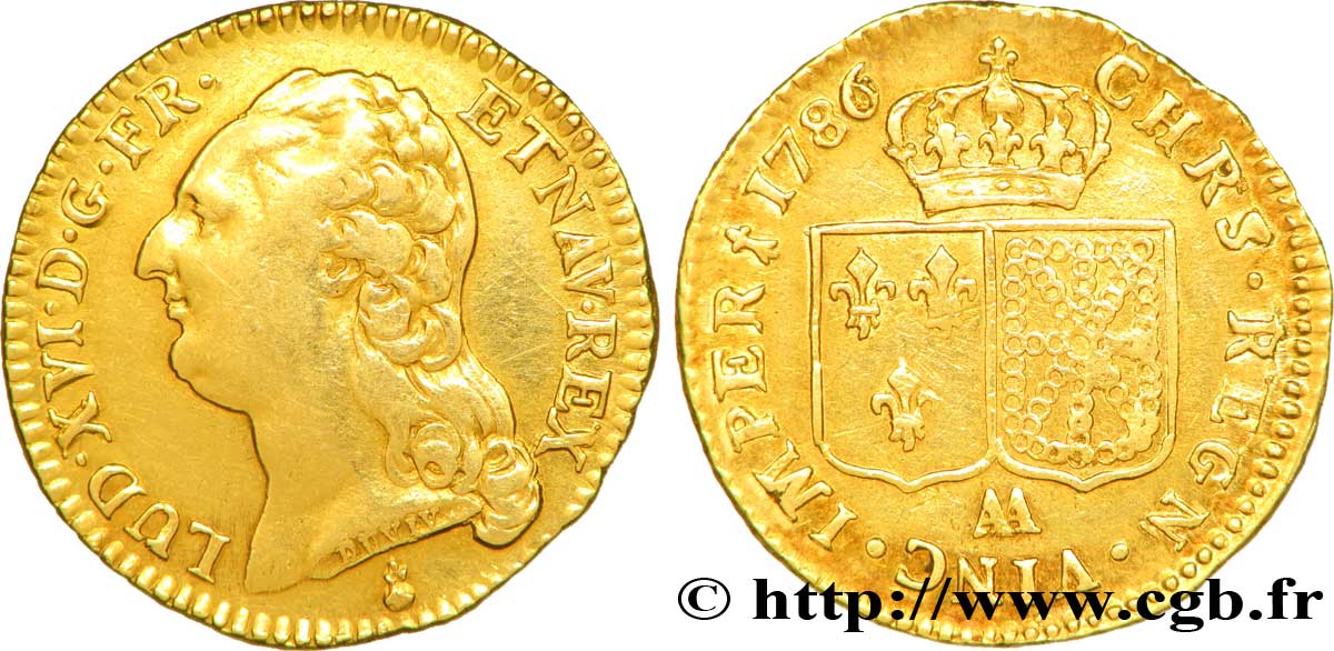 LOUIS XVI Louis d&nbsp;or aux écus accolés 1786 Metz fSS/SS