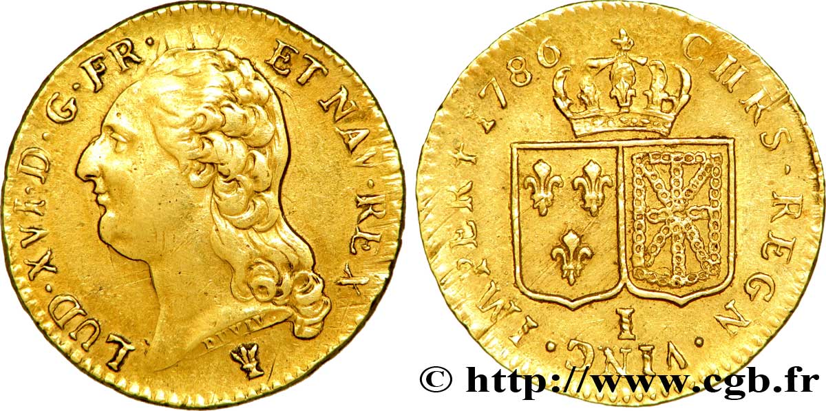 LOUIS XVI Louis d or aux écus accolés 1786 Limoges TTB/TTB+