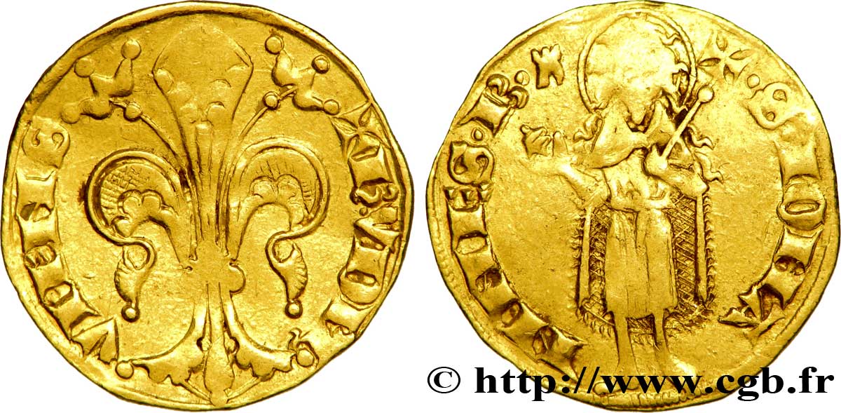 DAUPHINE - DAUPHINS OF VIENNOIS - HUMBERT II Florin d or MBC/BC+