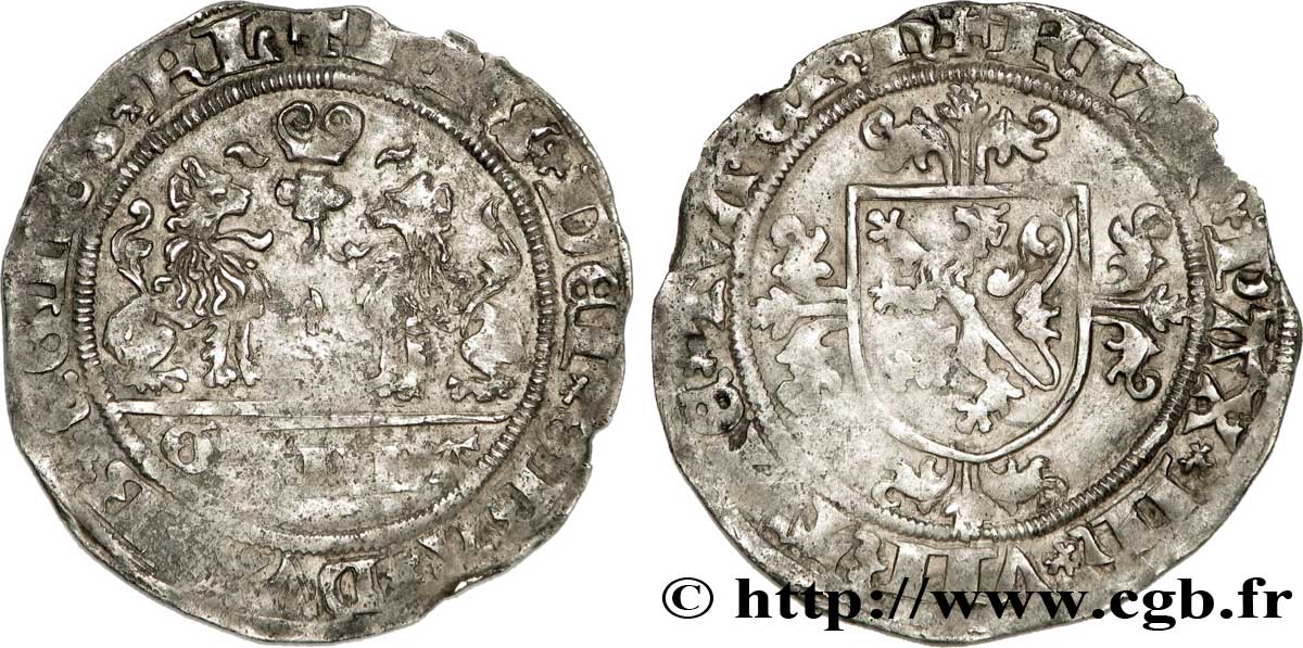 SPANISH NETHERLANDS - COUNTY OF FLANDERS - PHILIP THE HANDSOME OR THE FAIR Double briquet d argent XF