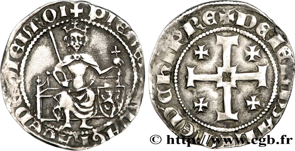 KINGDOM OF CYPRUS - PIERRE II Gros c. 1372-1373 Famagouste MBC+/MBC