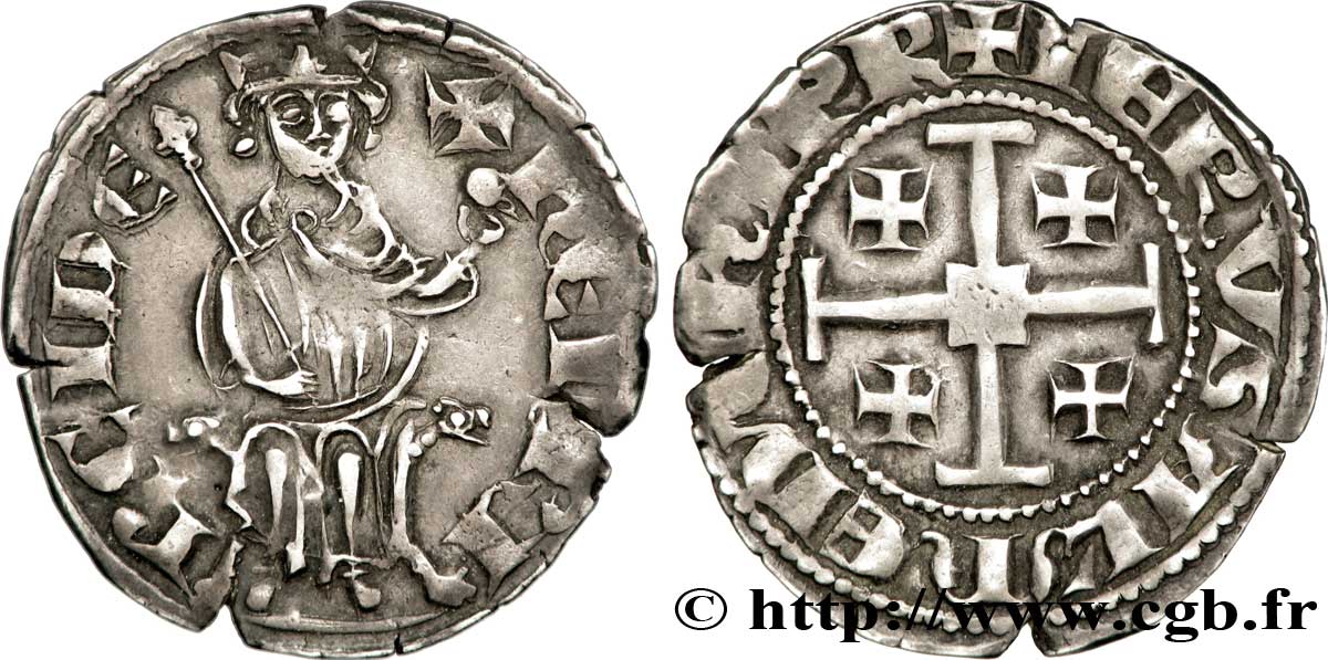 KINGDOM OF CYPRUS - HENRY II Gros XF/VF